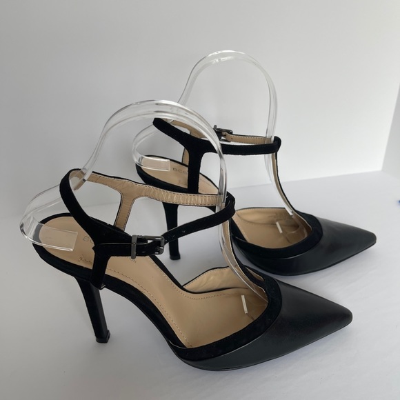 BCBGENERATION BLACK LEATHER STILETTO SHOES - Picture 7 of 12